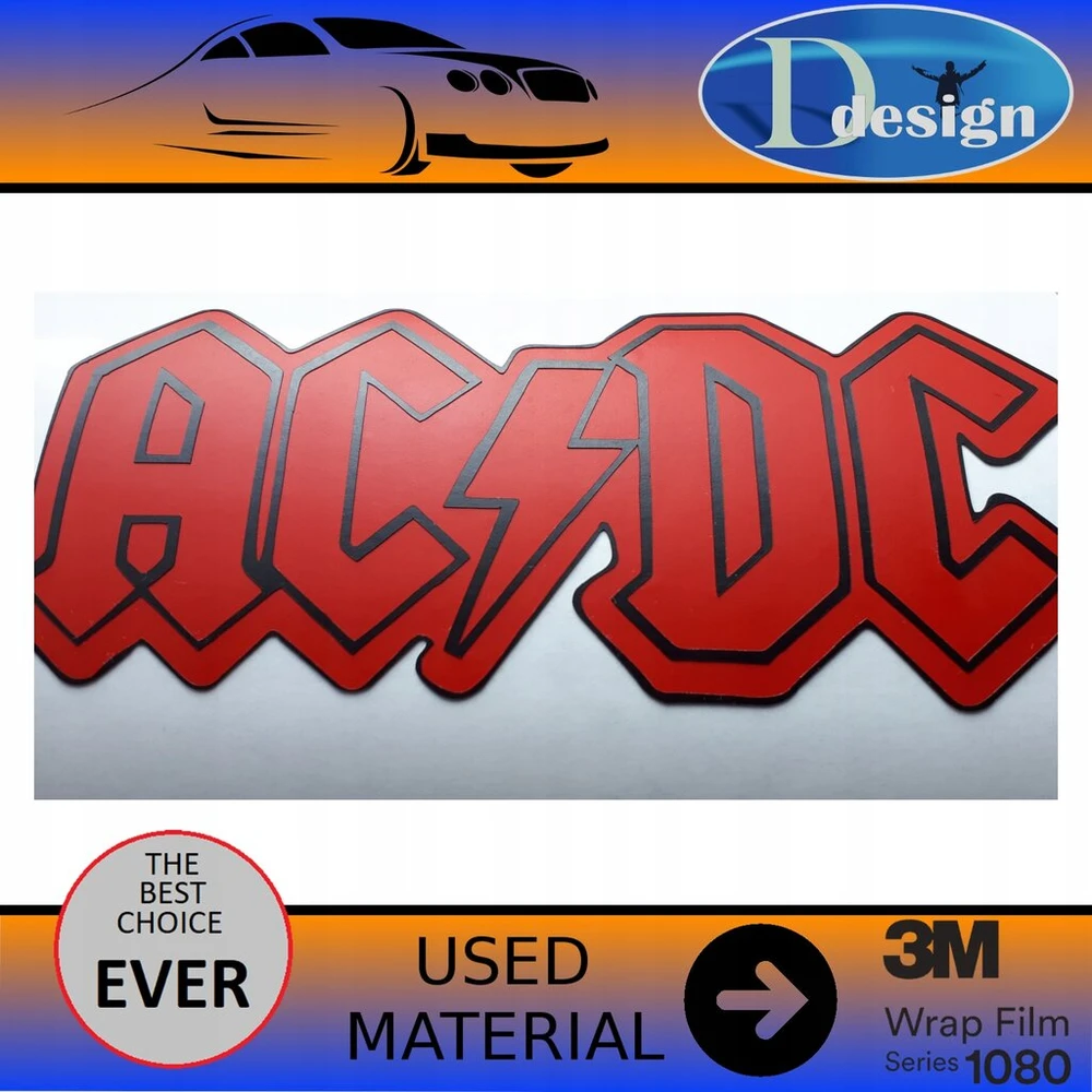 Acdc nešiojamojo kompiuterio lipdukas, automobilio 14 cm x 6 cm