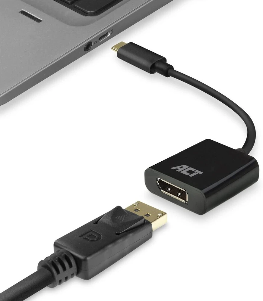 Act usb c į displayport adapteris, 4k @ 60hz, usb c displayport kabelis, skirtas prijungti papildomą monitorių, planšetiniam kompiuteriui, išmaniajam telefonui, nešiojamam kompiuteriui - ac7320, 15 cm