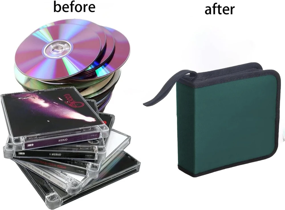 Vinilinė plokštelė Actiusis cd dėklas, laikymo dėklas 40 diskų, cd dvd diskams, cd laikymo dėklas automobiliui ir namams, žalias