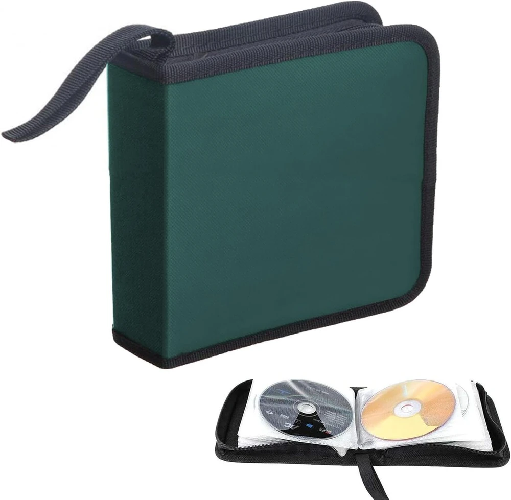 Vinilinė plokštelė Actiusis cd dėklas, laikymo dėklas 40 diskų, cd dvd diskams, cd laikymo dėklas automobiliui ir namams, žalias