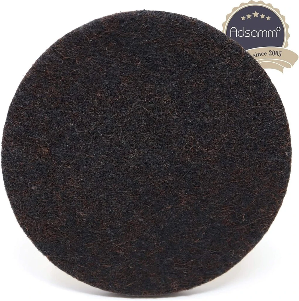 Adsamm® / 4 x lipnios veltinio pagalvėlės / ruda / skersmuo 80 mm / apvalios / baldų slydikliai iš veltinio, 5,5 mm storio / baldų ir grindų slydikliai