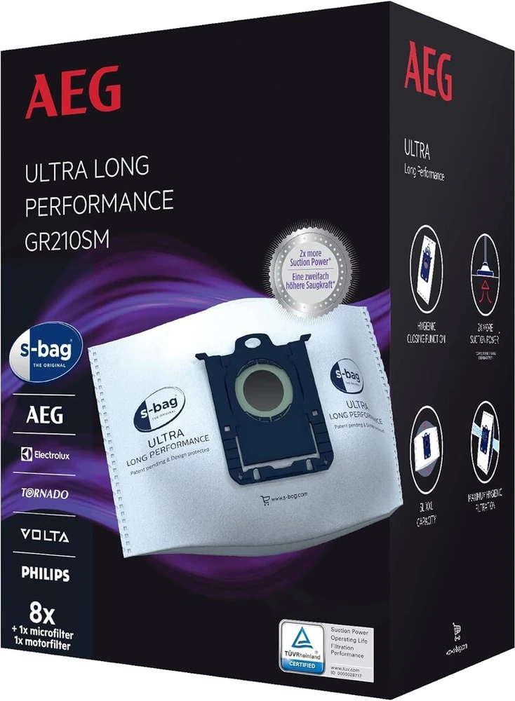 Aeg Gr210sm S-bag Ultra Long Performance Megapack, 5 litrai
