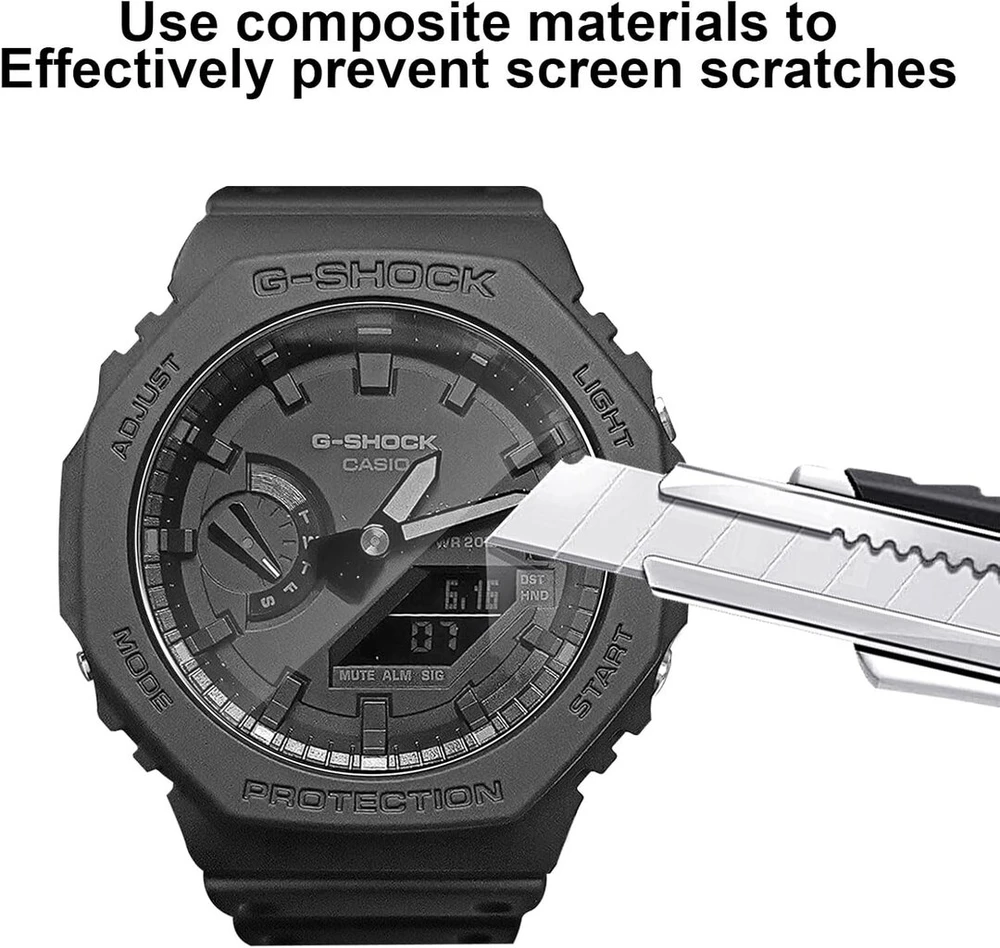 Aerku 3 vnt. ekrano apsaugų rinkinys, suderinamas su Casio Ga-2100-1a1er/ga-b2100-1a, grūdintas stiklas, 9h kietumo ekrano apsauga, apsauginis stiklas nuo įbrėžimų, plėvelė nuo burbuliukų - skaidri