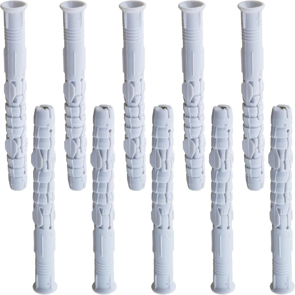 Aerzetix - C57408 - 10 universalių kaiščių rinkinys, skersmuo 10 x 100 mm su nuožambiu kraštu - pagaminti iš poliamido - mūro tvirtinimo betono plytų parpainų statybiniai varžtai kaiščiai