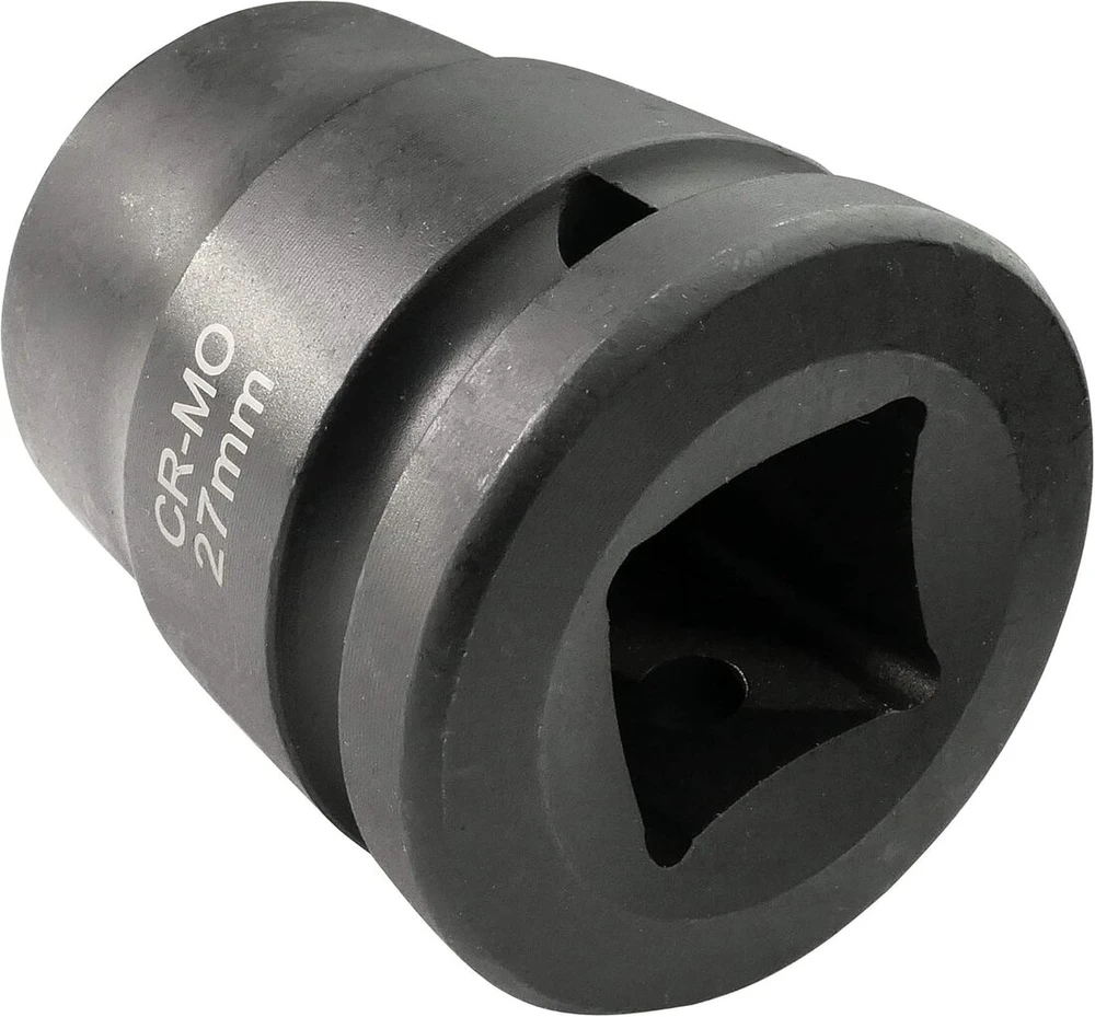 Aerzetix smūginis galvutė-atsuktuvas - trumpas - 3/4x27mm - smūginiam veržliarakčiui / rankinei terkšlei / pneumatiniam įrankiui - cilindrinis korpusas - šešiakampis / 6 šešiakampė galvutė - pagaminta iš cr-mo plieno - juoda