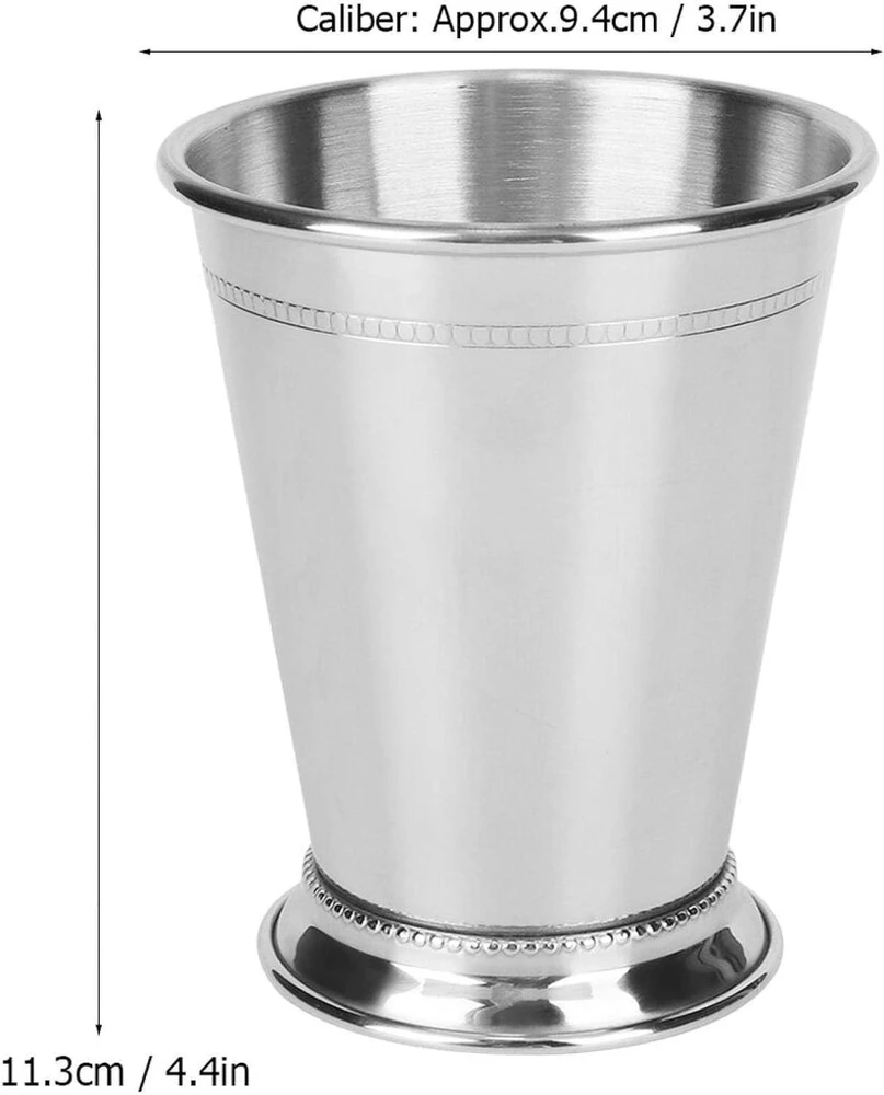 Affek Design 3 x nerūdijančio plieno vyno taurės, 400 ml, mint julep puodeliai, nedūžtantys metaliniai gėrimų puodeliai, kokteilių taurės, įvairių gėrimų stiklinės, baro, alaus puodeliai, baro reikmenys, mint julep taurės, metaliniai puodeliai