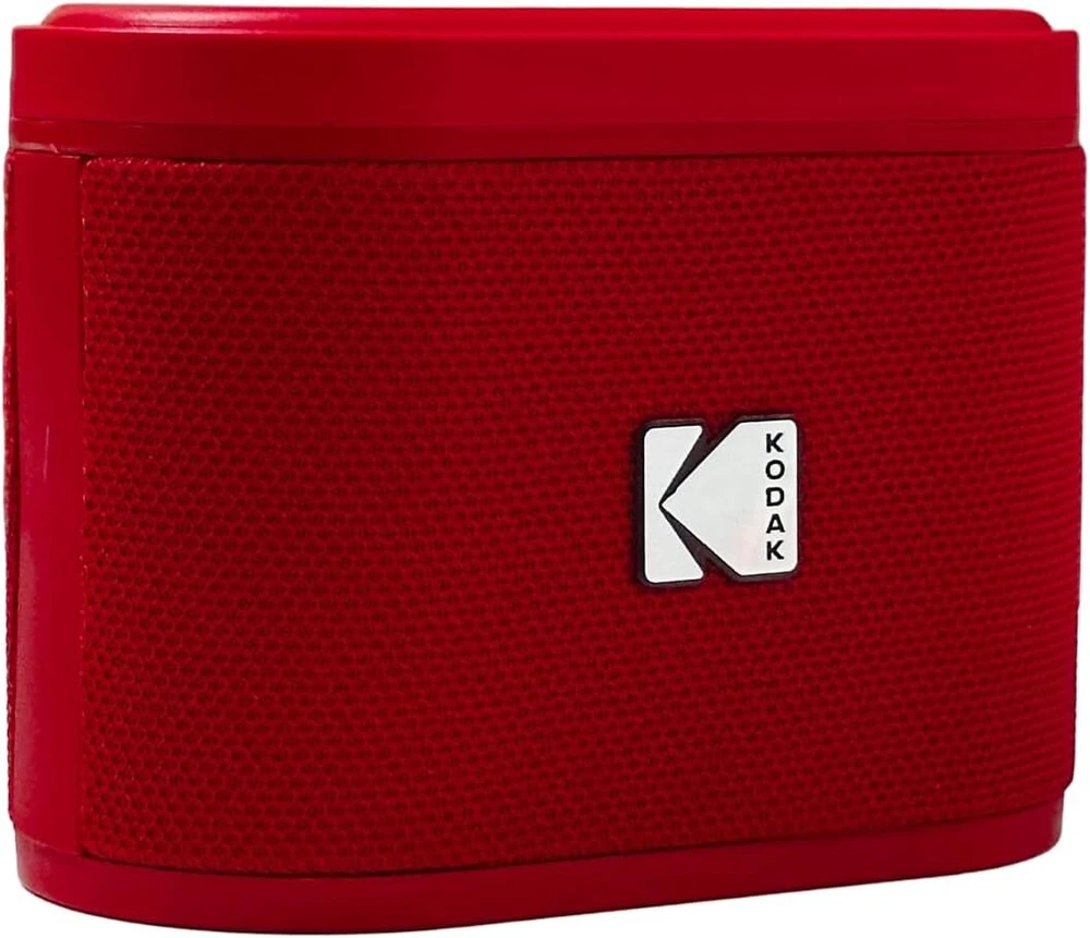 Kompiuterio kolonėlės Agfaphoto Kodak Soundbrix belaidis nešiojamas garsiakalbis, jungiasi iki 100 garsiakalbių - magnetinė dokas ir galingas 5w garsas - 3 valandų baterijos veikimo laikas - raudonas