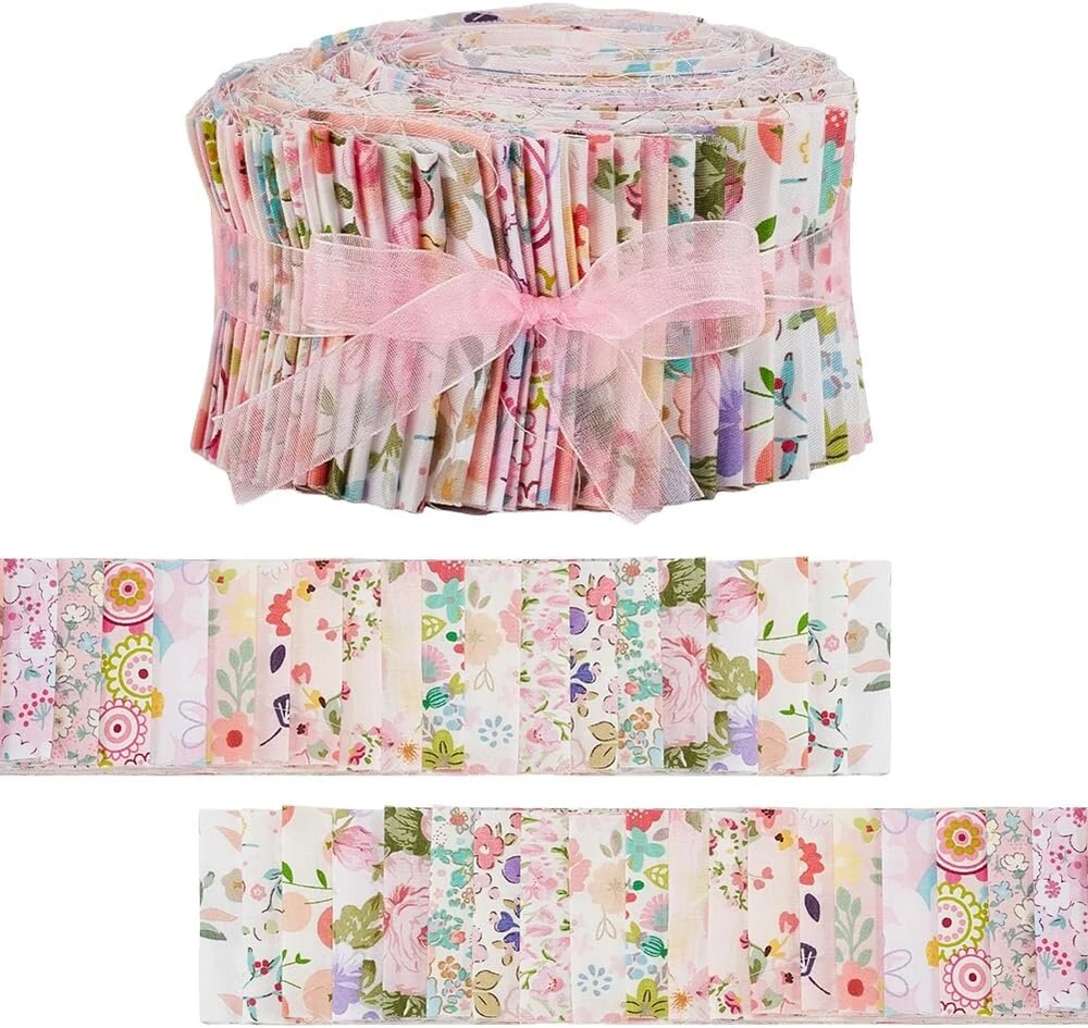 Ahandmaker 40 juostelių quilting juostelės rankdarbiams ir siuvimui gėlių rašto jelly roll audinio juostelės 6,5 cm patchwork quilting juostelės "pasidaryk pats" rankdarbiams namų dekorui
