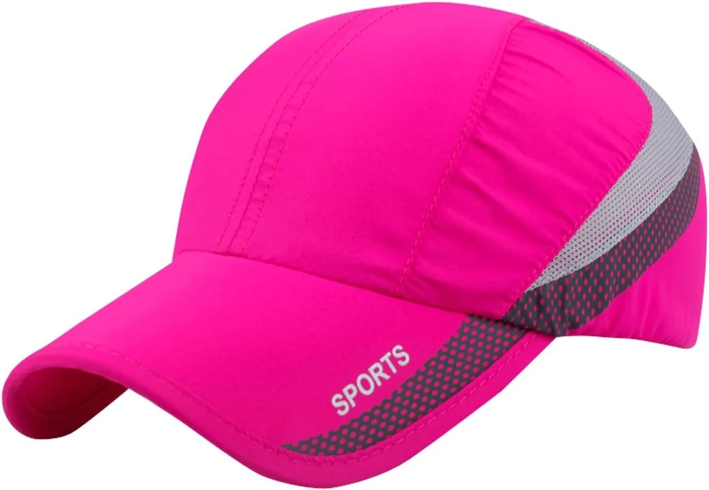 Aieoe kvėpuojanti snapback kepurė, greitai džiūstanti kepurė, plonos ir minkštos sportinės kepurės, lauko kepurė nuo saulės žygiams, alpinizmui, bėgiojimui, važinėjimui dviračiu ir kt. - rožinė