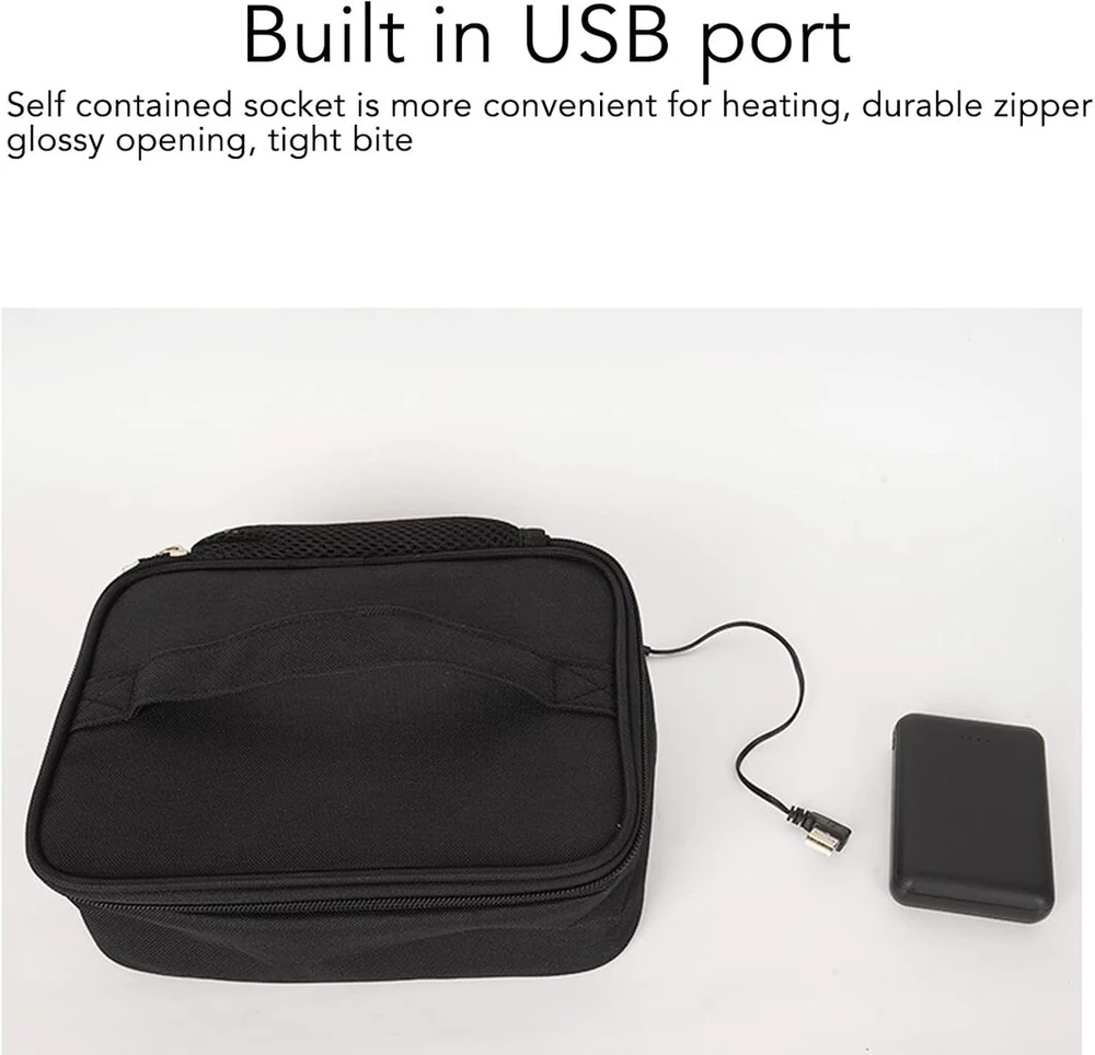 Ailoocedi pietų krepšys, nešiojama orkaitė, Usb įkrovimas, aliuminio folijos įdėklas, šildomas pietų dėžutė, lauko pietų dėžutė, karšto maisto pietų dėžutė