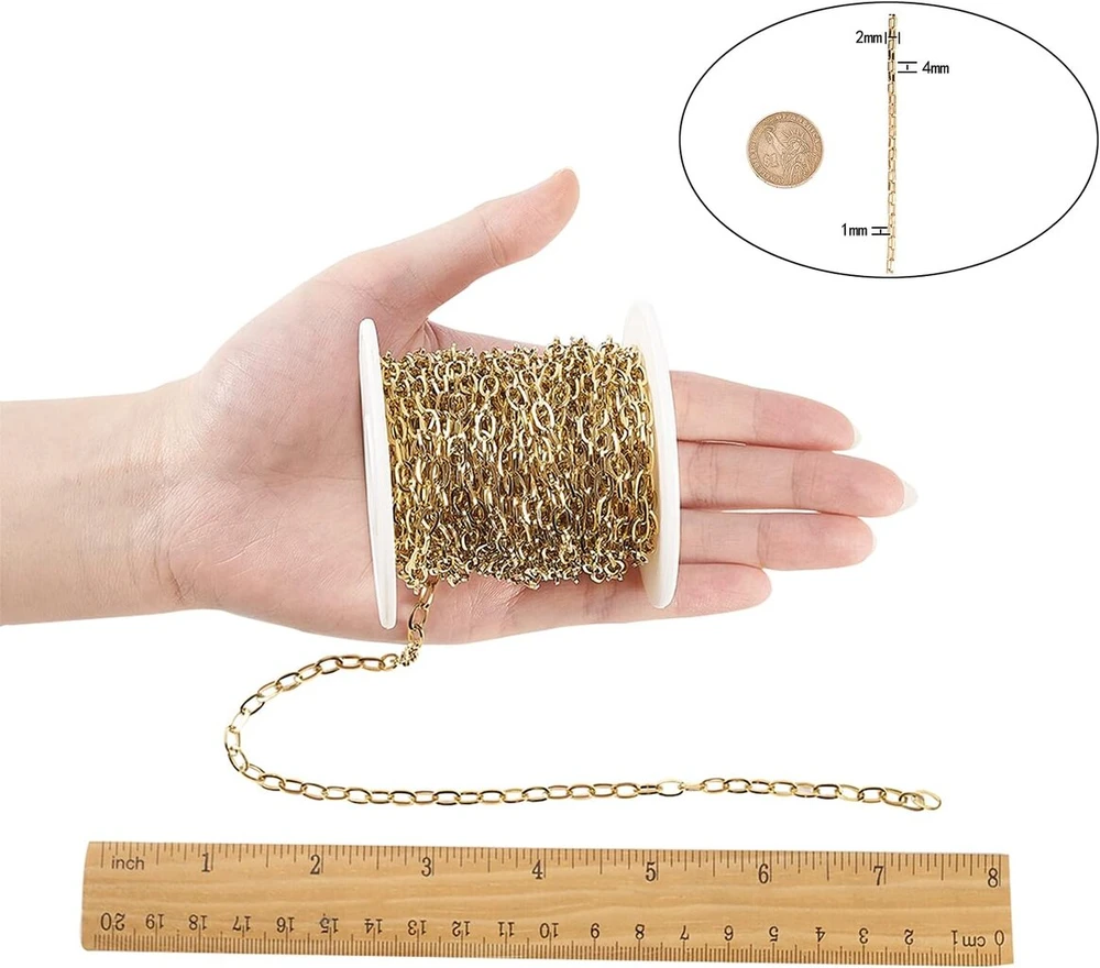 Airssory 4x2mm neatvirta venetänt grandinėlė su rite papuošalų gamybai, 10 metrų
