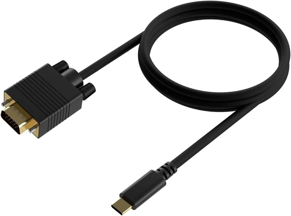 Aisens - A109-0692 - usb-c į vga konverterio kabelis, usb-c/m-hdb15/m, juodas, 0.8m