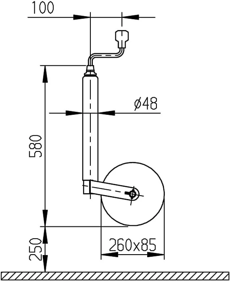 Al-ko atraminis ratas plius pneumatinė padanga 260 x 85 mm; skardinis ratlankis