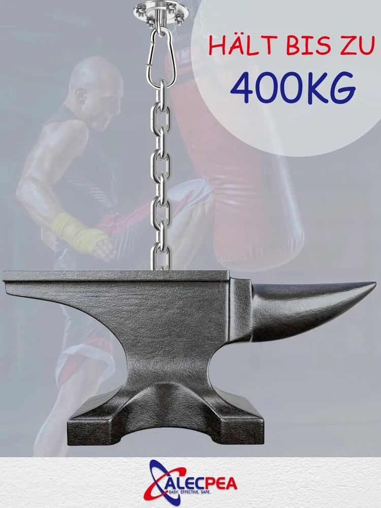 Alecpea nerūdijančio plieno lubų kabliukas hamako kėdei 400 kg 360° rinkinys