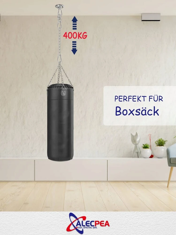 Alecpea nerūdijančio plieno lubų kabliukas hamako kėdei 400 kg 360° rinkinys