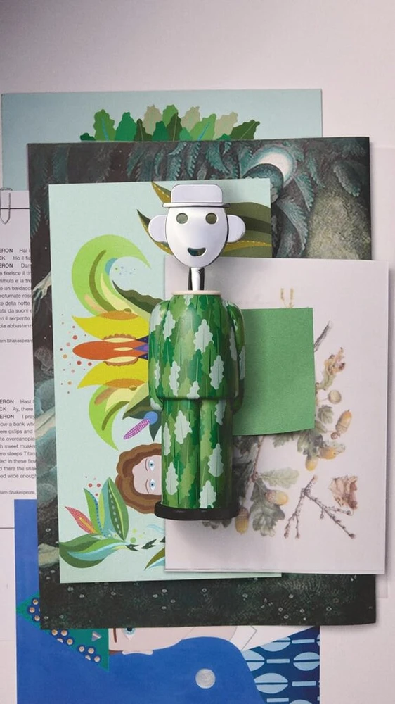 Alessi Alessandro M. Arborea Am23a 32 kamščiatraukis „parade“ dizainas, pagamintas iš Alkipaper® ir Zamak, chromuotas, įvairiaspalvis