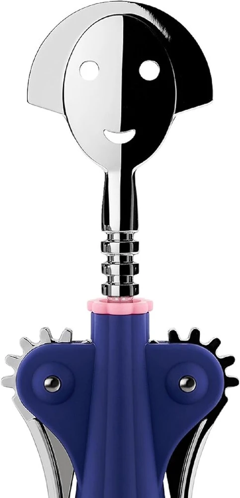 Alessi Am01 Daz termoplastinės dervos kamščiatraukis, mėlynas ir chromuotas Zamak 3