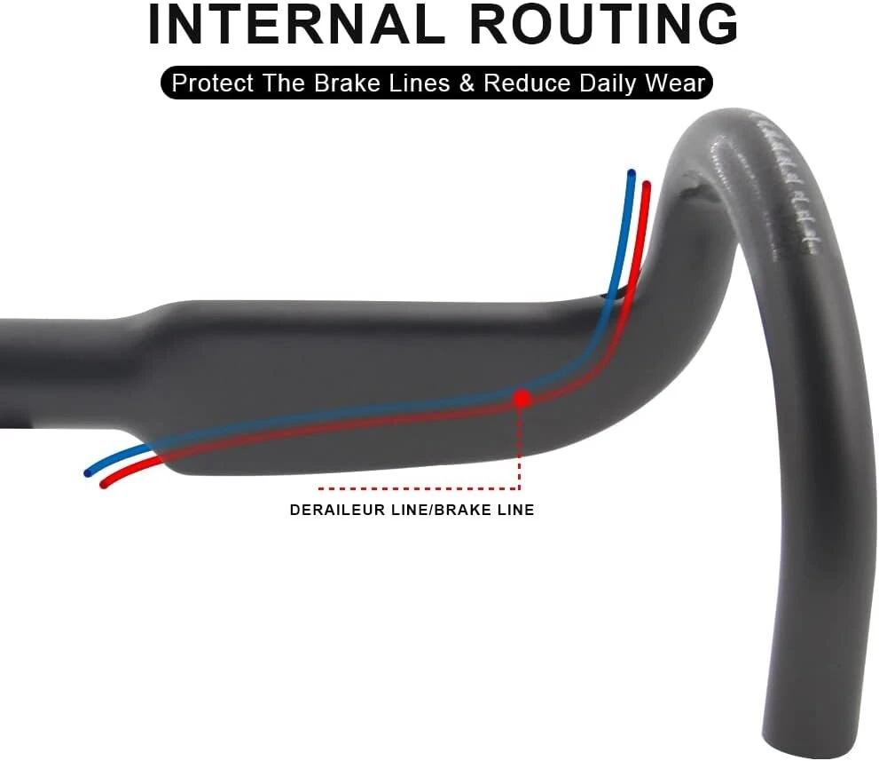 Alfa Pasca plento dviračio vairas 44 cm Aero plento dviračio vairas Carbon 31.8 mm Bicycle Dropbar Ud Matt
