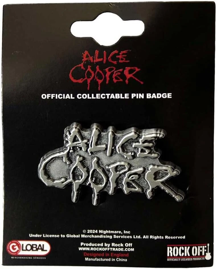 Alice Cooper ženkliukas su varvančiu logotipu, vienas dydis