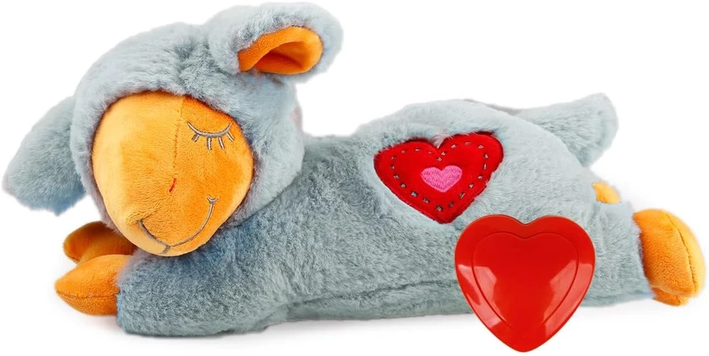 All for paws small buddy heartbeat sheep, šuniuko žaislas su širdies plakimu, šunų dresūros žaislas nerimui dėl atsiskyrimo mažinti, elgesio pagalba, avis, pilka