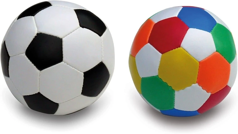 Alldoro minkštas kamuolys, 10 cm skersmens, minkštas futbolo kamuolys iš putų, vaikiškas kamuolys naudojimui patalpose ir lauke, žaidimų kamuolys vaikams ir kūdikiams nuo 0 mėnesių, juodai/baltas + spalvotas rinkinys