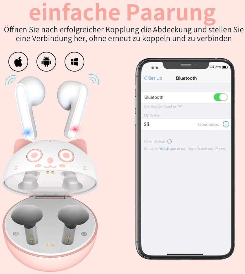 Amaface Bluetooth ausinės į ausį, belaidės ausinės su hifi stereo garsu, 36 val. atkūrimo laikas, ipx5 atsparios vandeniui bluetooth 5.1 ausinės, belaidės ausinės su valdymu lietimu ir nešiojamu įkrovimu