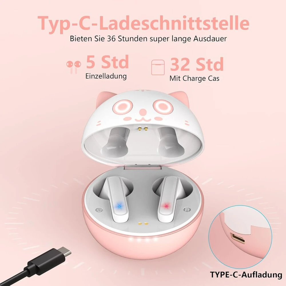 Amaface Bluetooth ausinės į ausį, belaidės ausinės su hifi stereo garsu, 36 val. atkūrimo laikas, ipx5 atsparios vandeniui bluetooth 5.1 ausinės, belaidės ausinės su valdymu lietimu ir nešiojamu įkrovimu