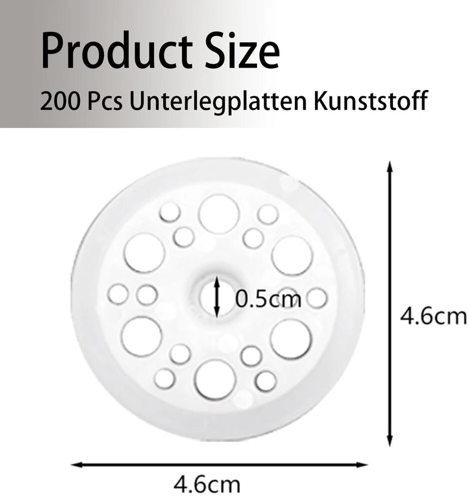Amazleer 100 plastikinių Pp poveržlių rinkinys 45 mm, putplasčio plokščių poveržlės, skirtos izoliacinėms plokštėms tvirtinti ir palaikyti (plastikinės 100)