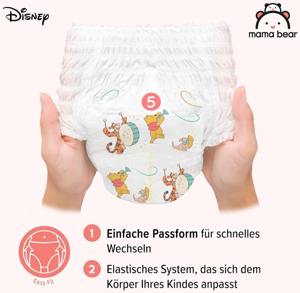 Amazon Brand - Mama Bear Disney Size 5 (12-17 kg) baltos sauskelnės (70 vnt. pakuotė)