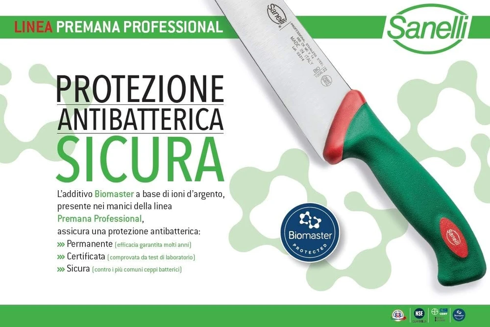 Ambrogio Sanelli Sanelli 100633 Premana Professional Line mėsininko peilis, ilgis - 33 cm, spalva, žalia