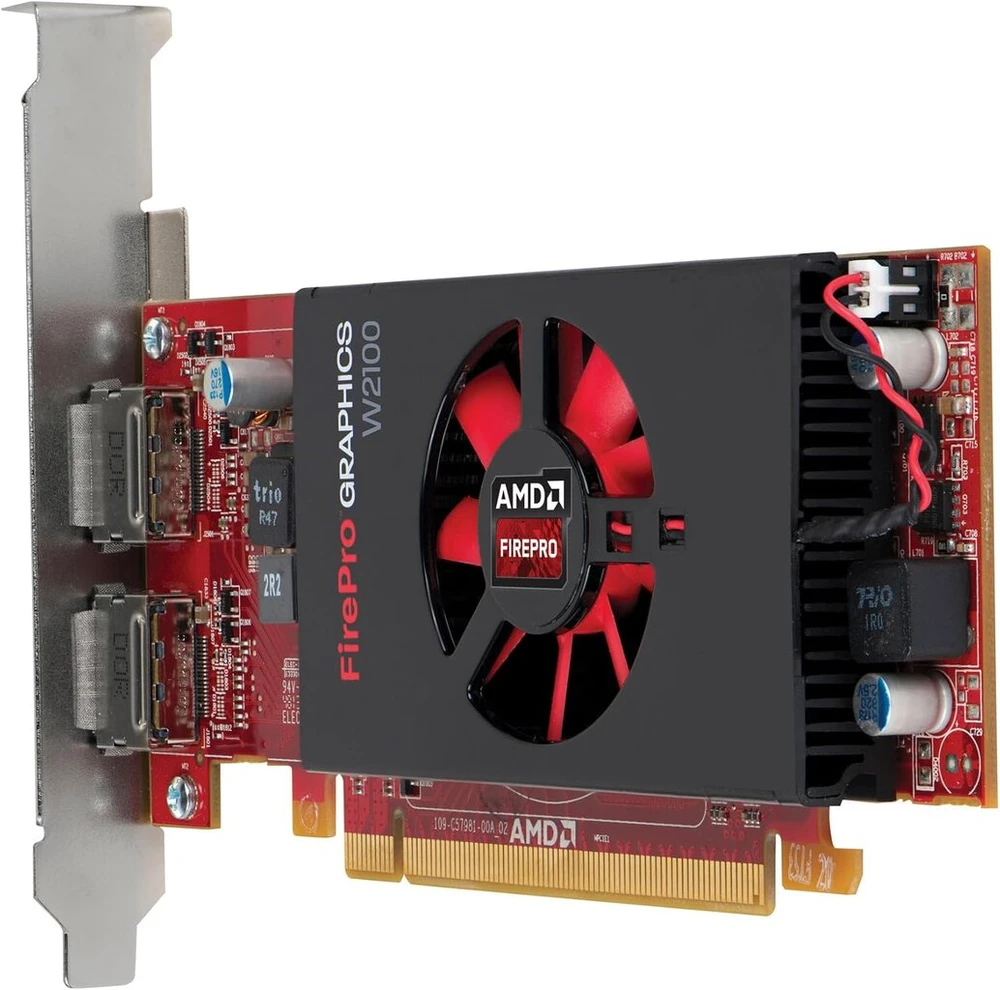 Amd firepro w2100 2gb vaizdo plokštė - vienos jungties, žemo profilio, 320 branduolių, ddr3, 128 bitų, 26w, pci express 3.0, su aukštais ir žemo profilio laikikliais (atnaujinta)