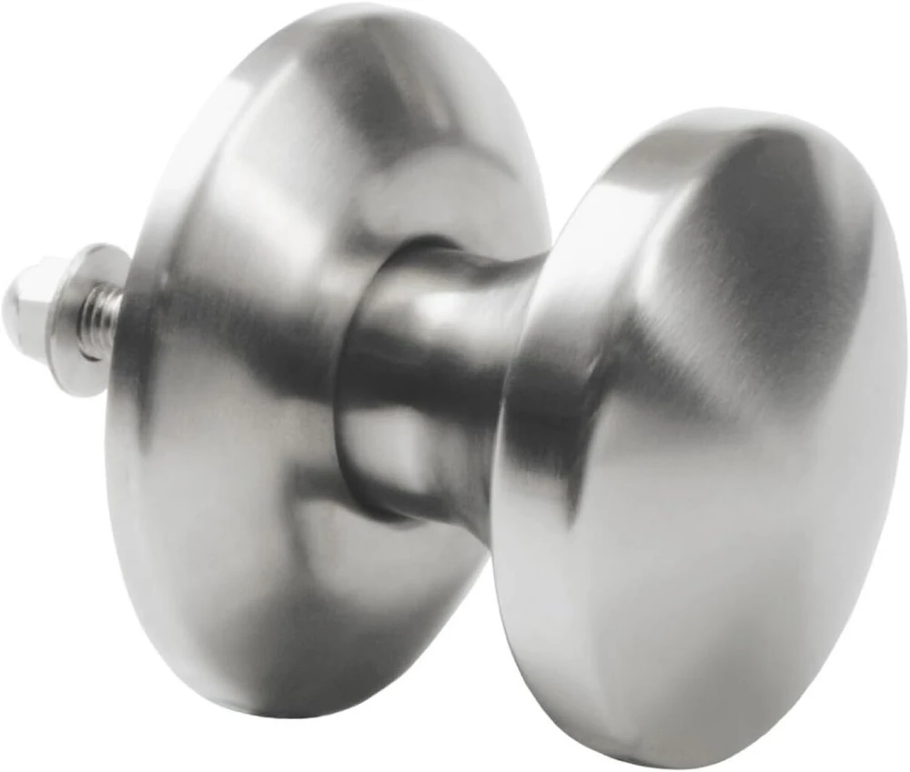 Amig - fiksuota durų rankena vidaus durims, modelis 20 | skersmuo 80 x 70 mm | su rozetės apdaila | ergonomiška rankena | durims, kurių didžiausias storis 70 mm | nerūdijantis plienas 18/8 matinis