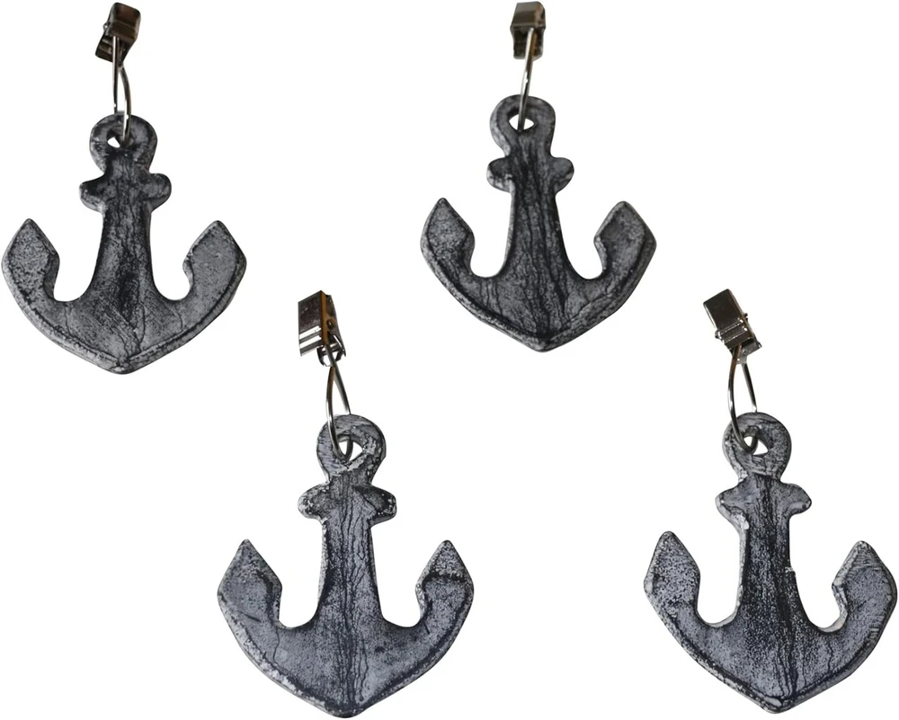 Anchor Cast Iron Shabby Chic staltiesės svareliai, sunkūs geležiniai jūriniai dekoratyviniai staltiesės svareliai, 4 vnt.