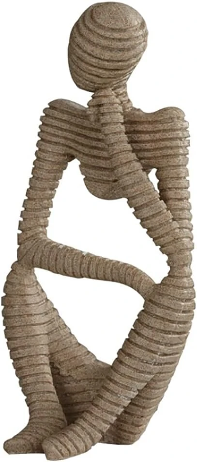 Ancllo mąstytojo statula, abstrakti skulptūra, smiltainio dervos mąstytojas, skirta viešbučiui, namams, stalviršiui, knygų lentynai, biuro dekoravimui, 22 cm aukščio