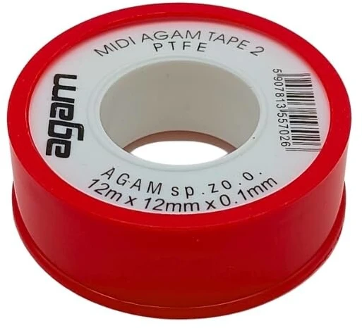 Antip-tools tefloninė ptfe sandarinimo juosta sriegių sandarinimo juosta 12 x 12 x 0.1 - 10 vienetų, raudona