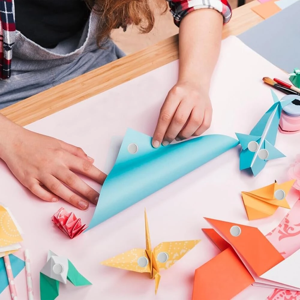 Anyuankw 300 mini vinių pakuotė, raštuoti spaustukai, metalinės sidabrinės vinutės su apvalia galvute, naudojamos scrapbooking amatams, "pasidaryk pats" amatams