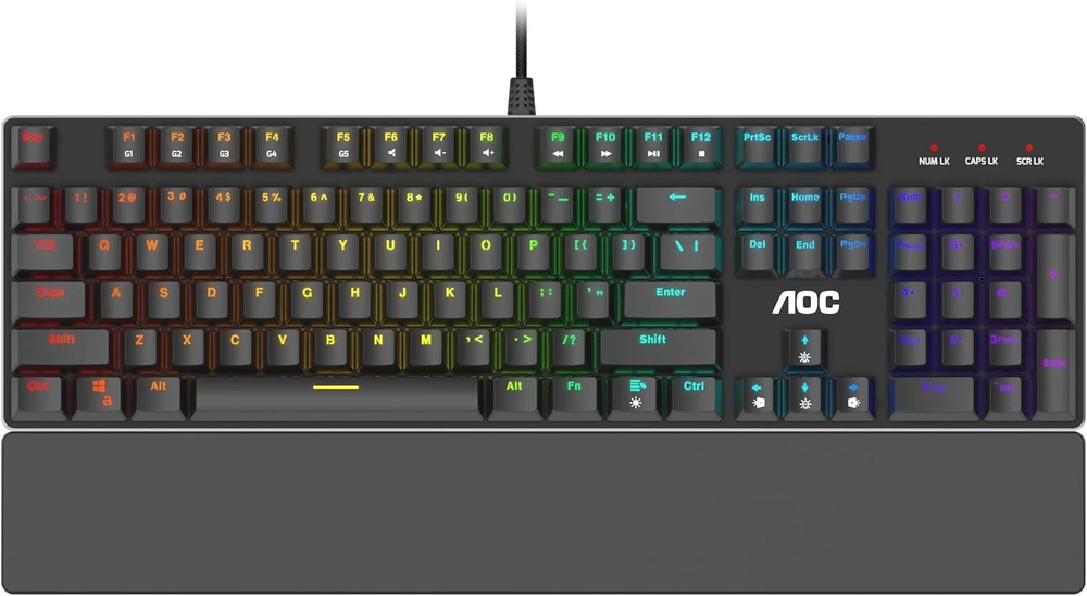 Aoc Gk500 žaidimų klaviatūra - prancūziškas išdėstymas - Rgb apšvietimas - anti-ghosting - Aoc G-tools programinė įranga - N-key rollover