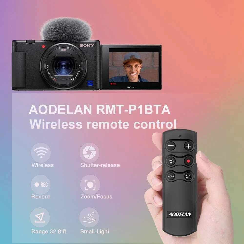 Aodelan belaidis užrakto atleidimas, skirtas Sony Zv-e10 Zv-1 A7sm3 A7c A7riv Alpha 9.7r Iv 7r Iii 7 Iii 6600 6400 6100 9 Ii Rx0 Ii Rx100 M7, pakeičia Sony Rmt-p1bt
