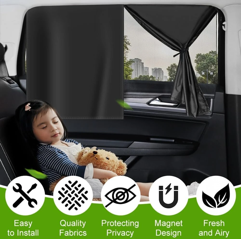 Apsauga nuo saulės automobilinė vaikams, 2 vnt. uv apsauga nuo saulės automobilinis skydelis universalus elastingas apsauga nuo saulės automobilinis tinklelis, magnetinis nuimamas apsauga nuo saulės automobilio šoninis langas vaikams ir naminiams gyvūnams