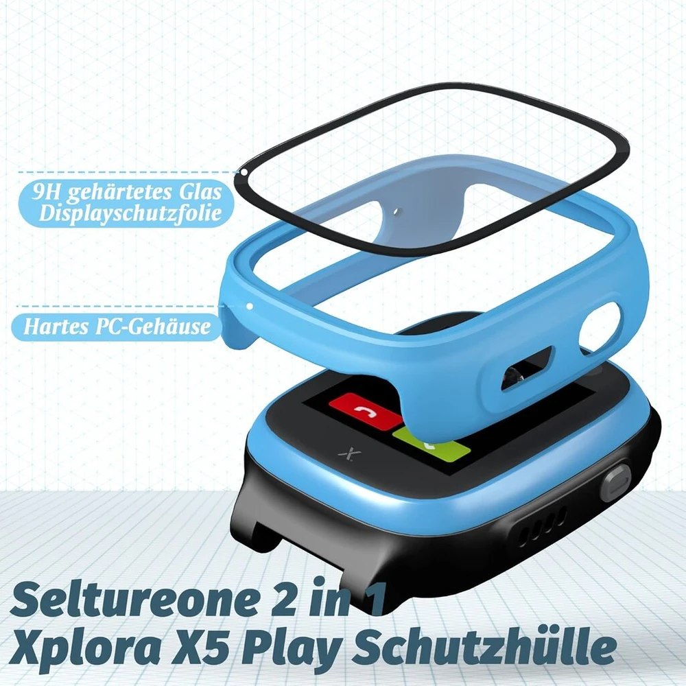 Apsauginis dėklas Xplora X5 Play, 2 vnt., mėlynas