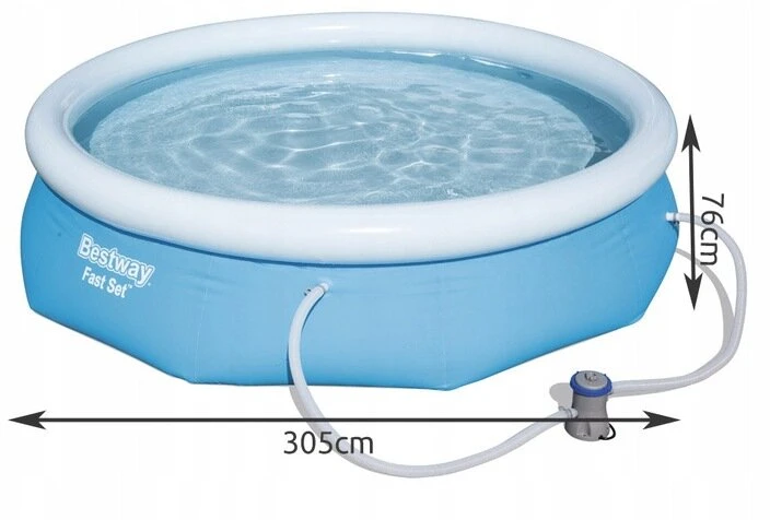 Apvalus pripučiamas baseino komplektas su Bestway filtruojančiu siurbliu 244 x 305 cm sodui