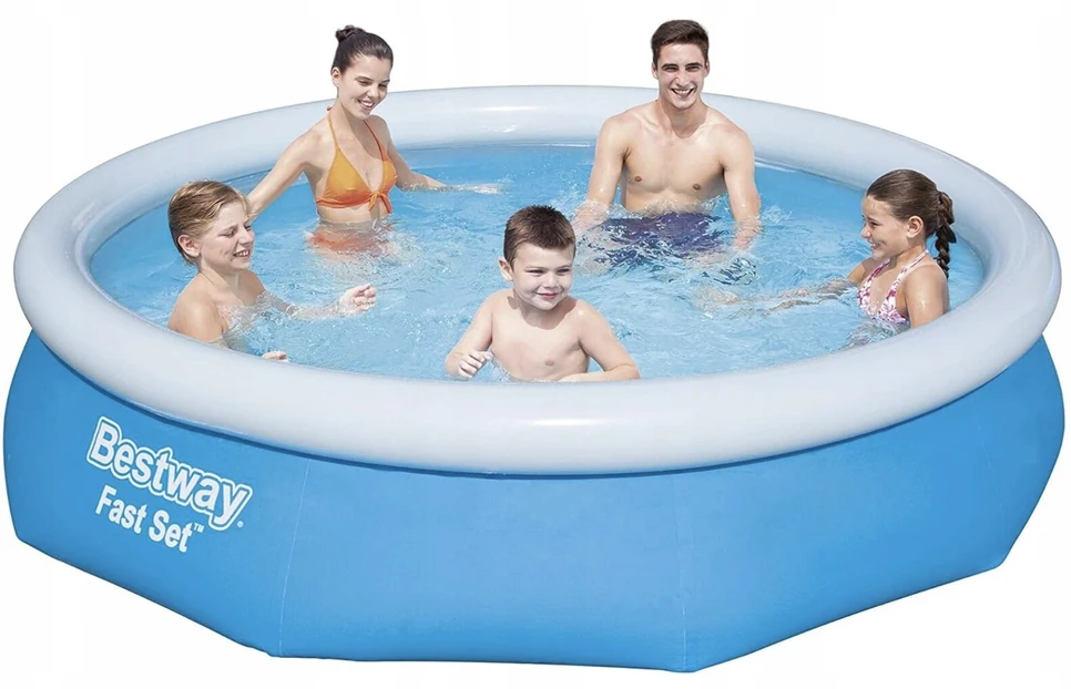 Apvalus pripučiamas baseino komplektas su Bestway filtruojančiu siurbliu 244 x 305 cm sodui