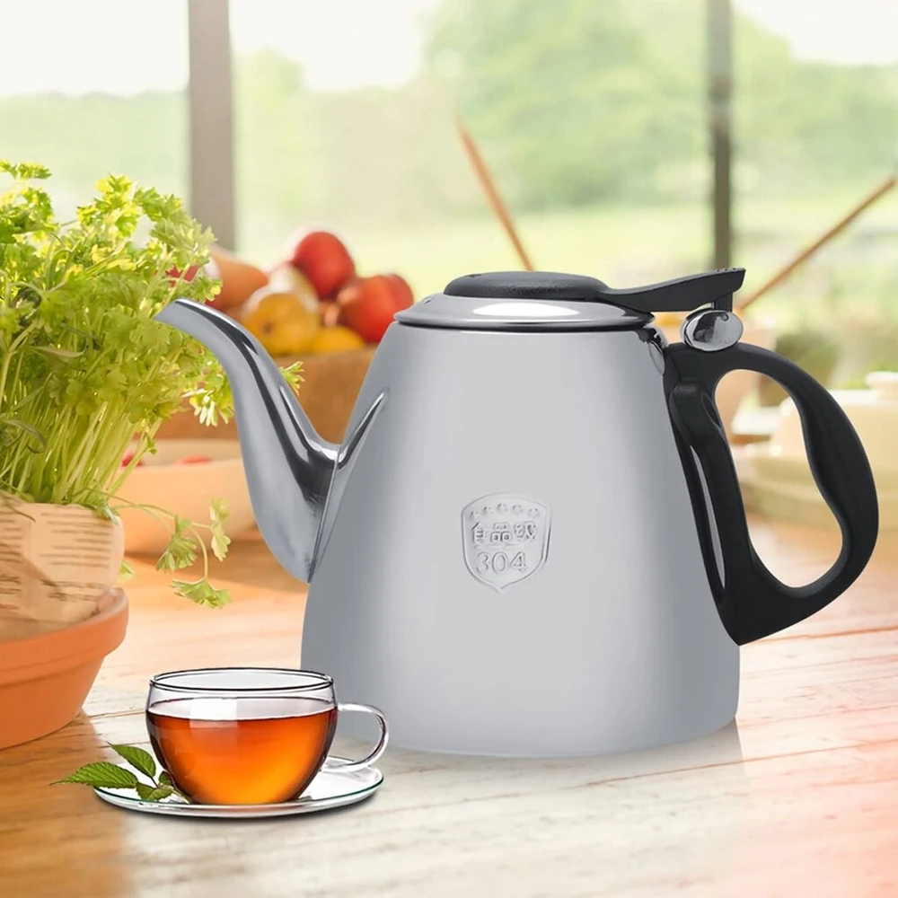 Arbatinukas viryklei, nerūdijančio plieno arbatinukas, 1.2l 1.5l arbatinukas viryklei su universaliu pagrindu indukcinei arba dujinei viryklei (1.5l)
