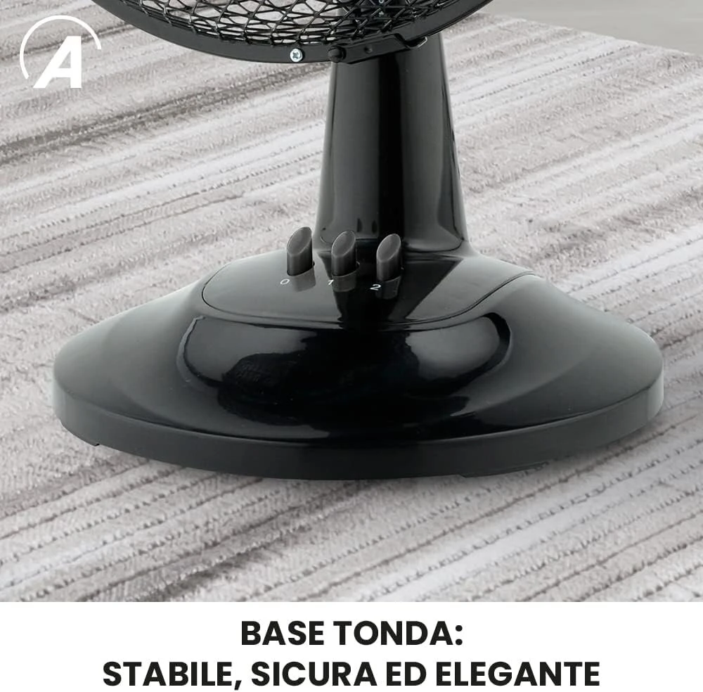 Ardes - ar5ea23b tylus stalo ventiliatorius 3 mentės new easy 23 - ardes ventiliatorius visiškai juodas osciliuojantis su vertikaliu pakreipimu ir rankiniu valdymu - ardes stalo ventiliatorius 2 greičiai
