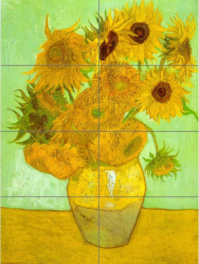 Artery8 Vincent Van Gogh Dvylika Saulėgrąžų Xl didelis plakatas (8 dalys)