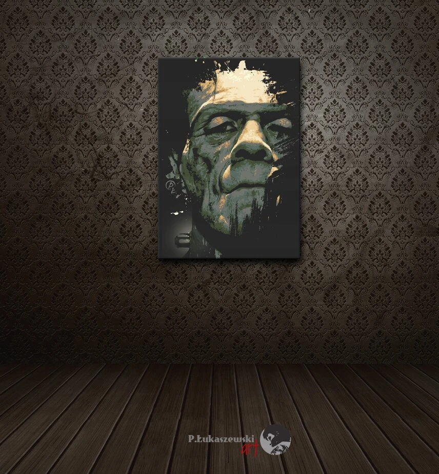 Artfabrics Frankenstein - paveikslas 60x40 drobės siaubo plakatas