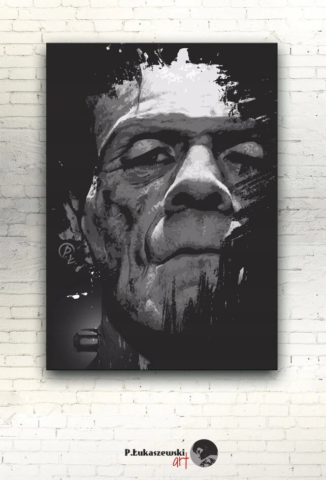 Artfabrics Frankenstein - paveikslas 60x40 drobės siaubo plakatas