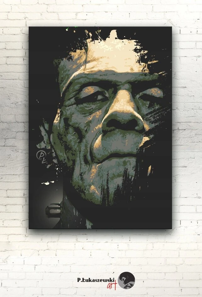 Artfabrics Frankenstein - paveikslas 60x40 drobės siaubo plakatas