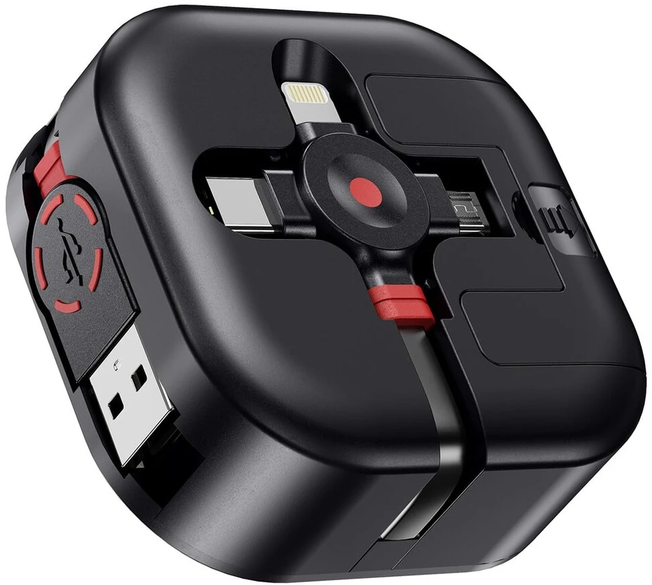 Asicen 1,2 m multi usb kabelis, ištraukiamas kelių įkrovimo kabelis, 4,5a universalus kelių greito įkrovimo kabelis su ip/type c/micro usb, skirtas iphone 16 15 14, android galaxy, pixel, lg, planšetiniams kompiuteriams