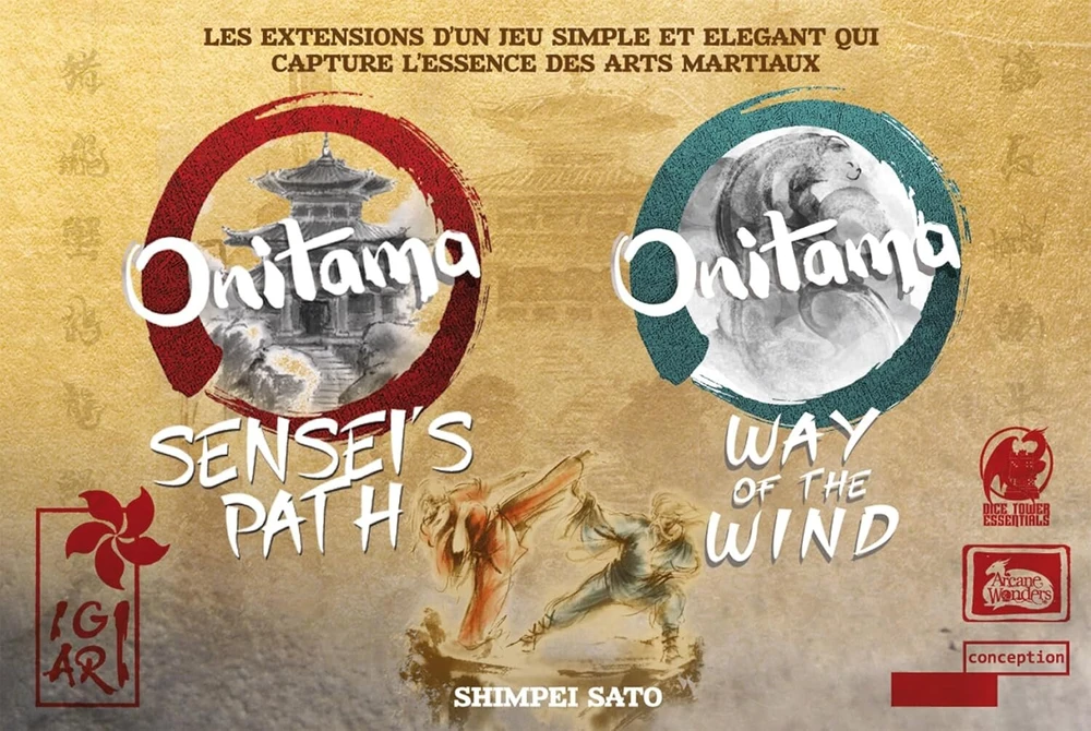 Asmodee Igiari Onitama - Sensei's Path + Way of The Wind - stalo žaidimai - strateginiai žaidimai nuo 14 metų - žaidimas 2 žaidėjams - prancūziška versija